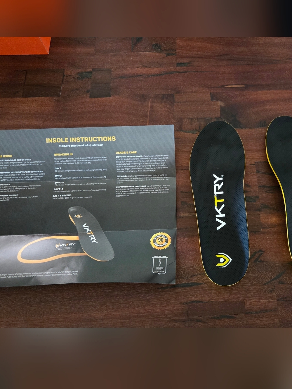 VKTRY Men’s Black & Yellow Performance Insoles - Never Used!